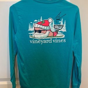 Vineyard Vines L/S Tee Santa Snowboarding